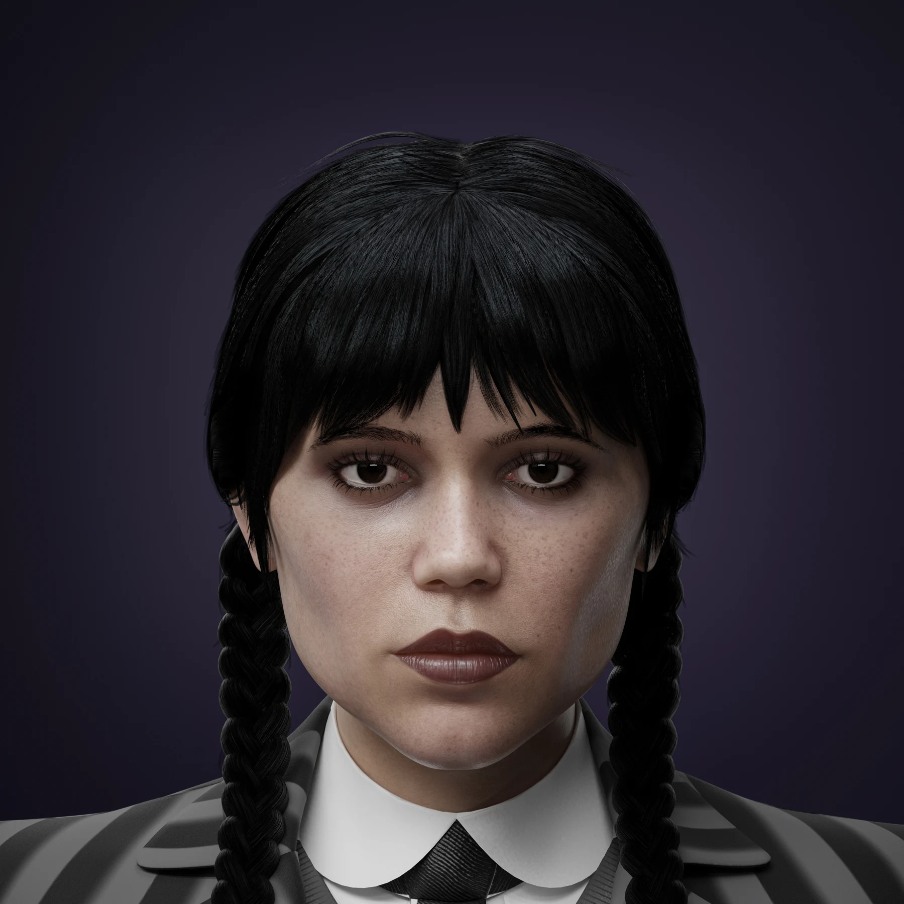 Wednesday Addams — création 3D de Thomas Fuentes